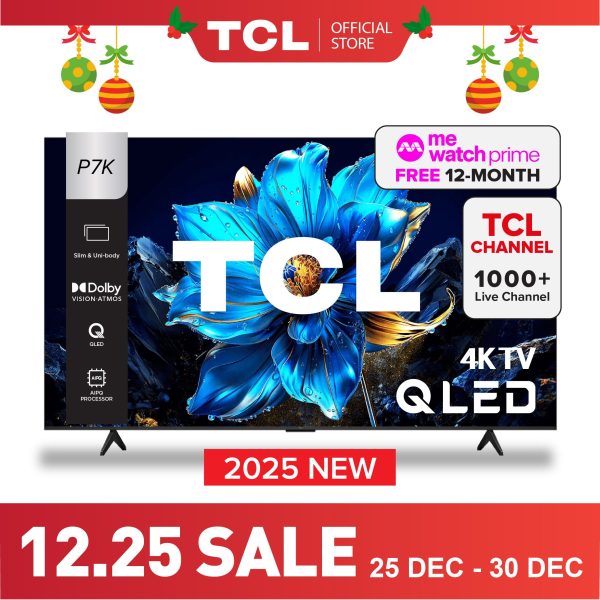 2025 NEW | TCL P7K 4K QLED Smart TV 43 inch  50 inch  55 inch  65 inch | AI Smart Google TV